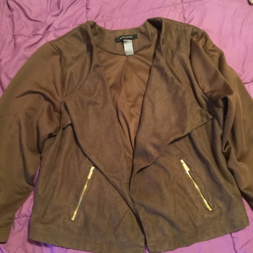 Ashley Stewart brown moleskin jacket